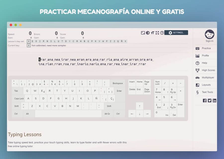 Practicar mecanografía online y gratis