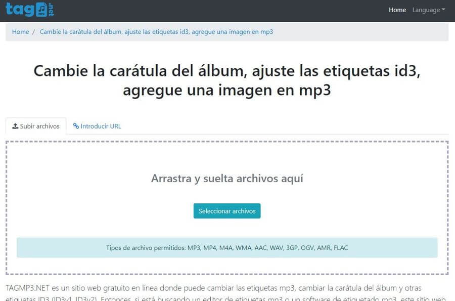 Editar online etiquetas ID3 de archivos MP3