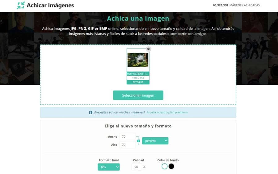 Achicar imágenes online