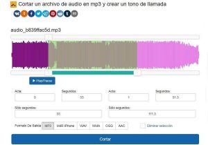 Cortar archivos de audio Mp3 online