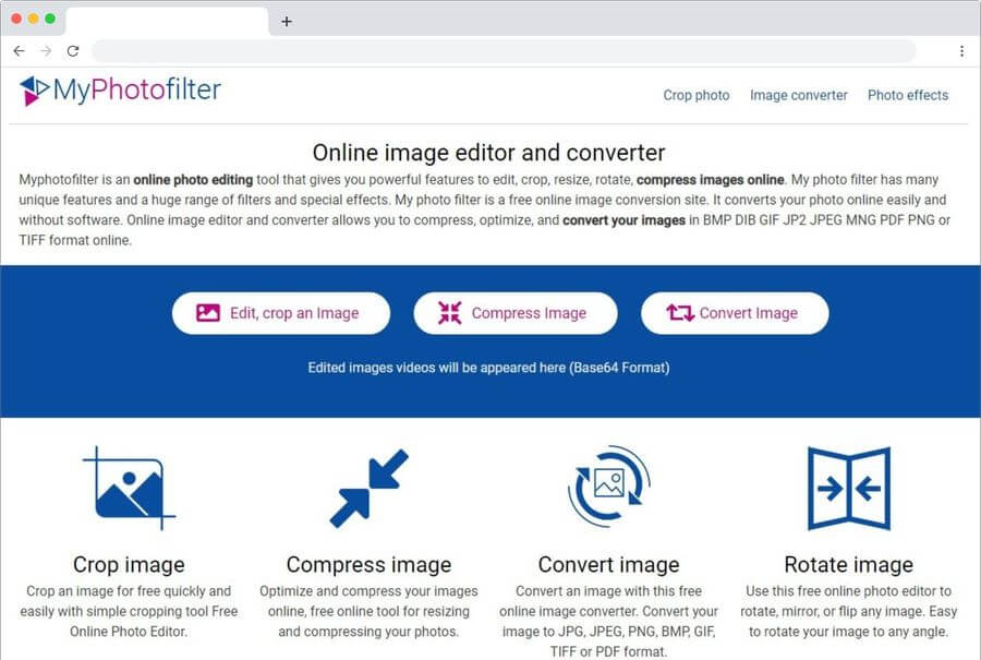 Editar imágenes online con MyPhotoFilter