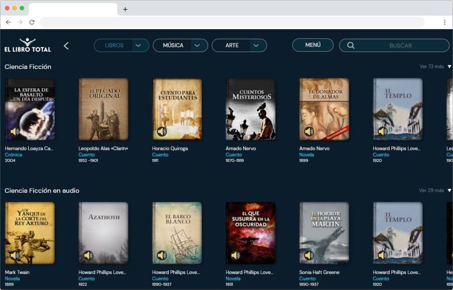 El Libro Total miles de libros y audiolibros gratuitos para leer y escuchar