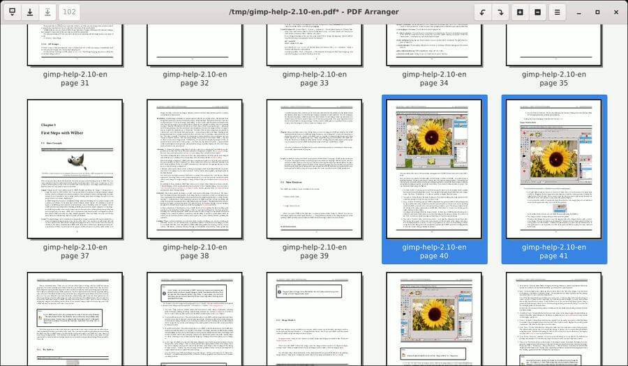 Editar documentos PDF con pdfarranger