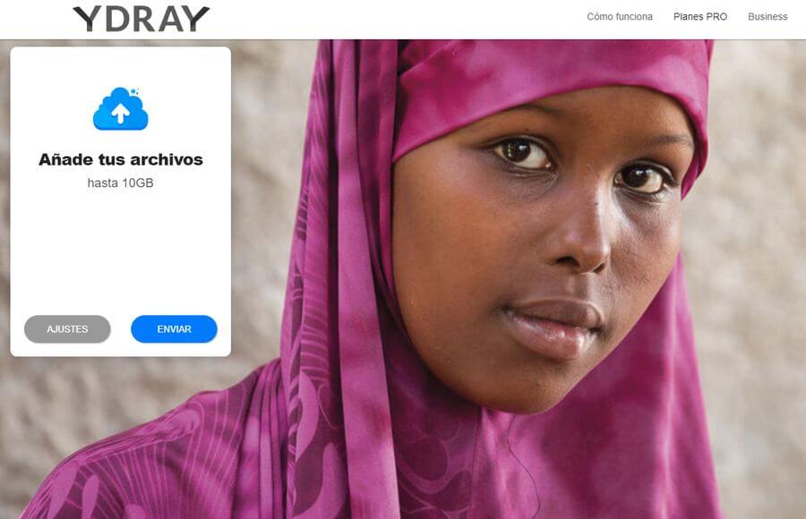 Enviar archivos gratis con Ydray