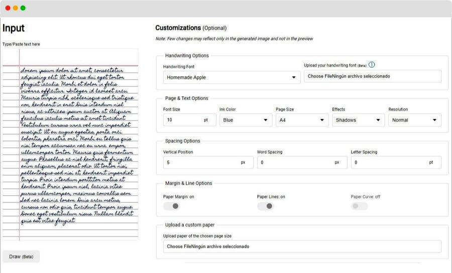 Text to Handwriting