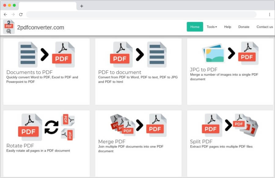 2PDFConverter: herramientas web gratuitas para convertir y editar PDF