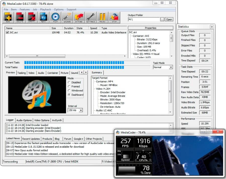 Convertir audio y vídeo con MediaCoder