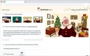 Crear vídeo personalizado de Papá Noel gratis con Synthesia Santa