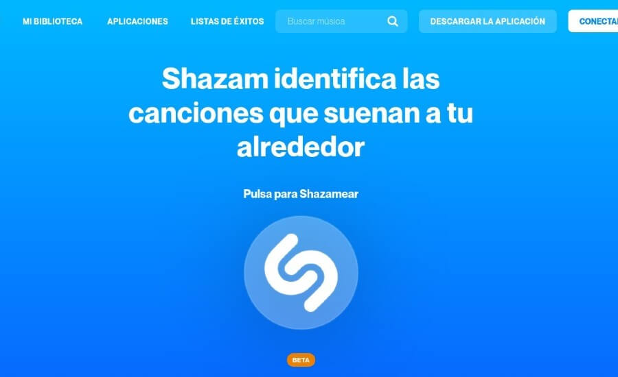 Versión web de Shazam