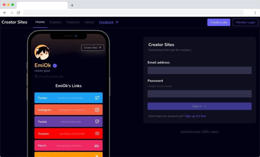 Creator Sites