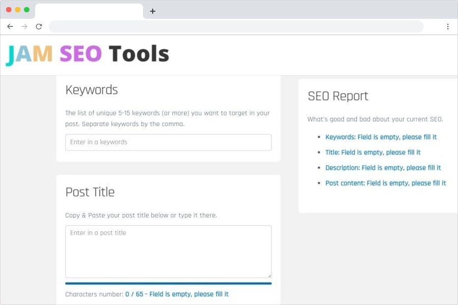 JAM SEO Tools