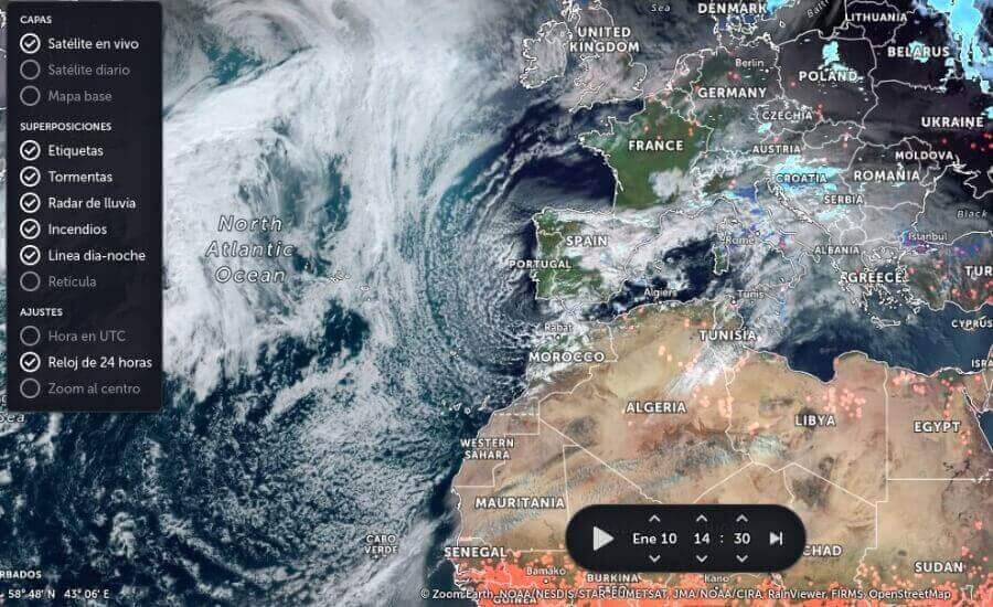 Zoom Earth: una página que nos ofrece vista de satélite en vivo