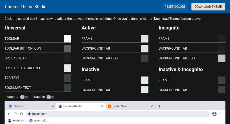 Chrome Theme Studio