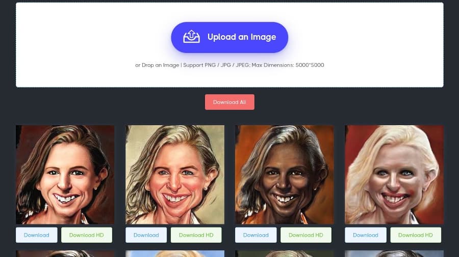 Convertir retrato en caricatura online