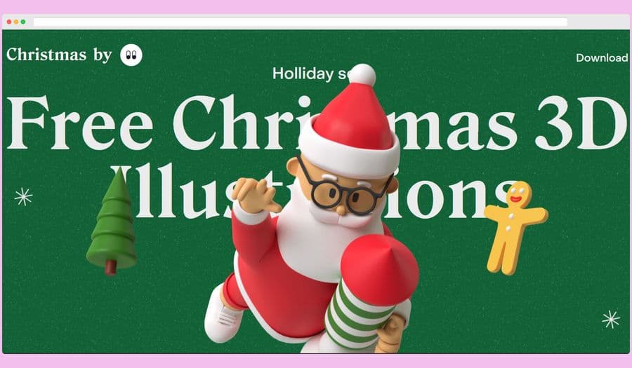 Ilustraciones de Navidad gratuitas en 3D para tus diseños y proyectos