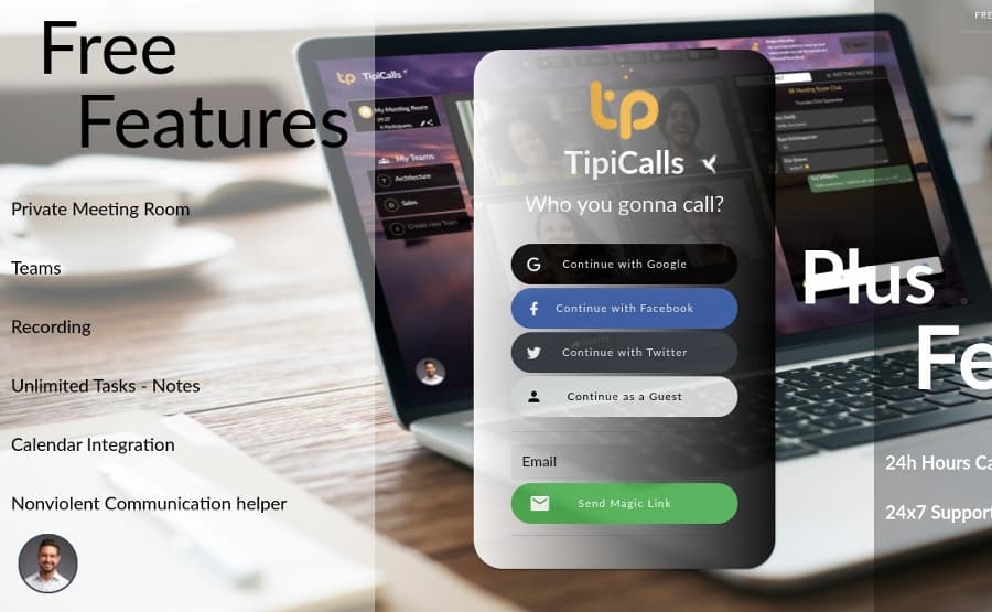 TipiCalls: sala de reuniones gratis con videoconferencia y gestión de equipos