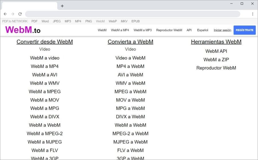 Convertir vídeos WebM a otros formatos y desde otros formatos a WebM