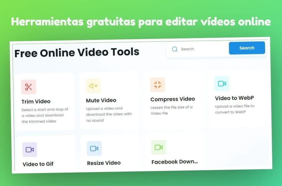 Herramientas para editar vídeos en línea y gratis: Free Online Video Tools