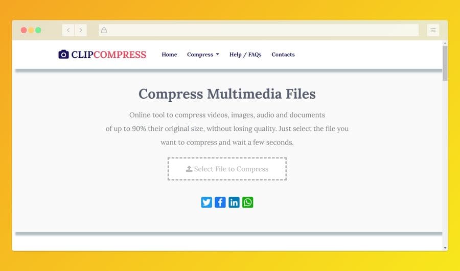 ClipCompress: comprimir archivos multimedia y documentos online y gratis