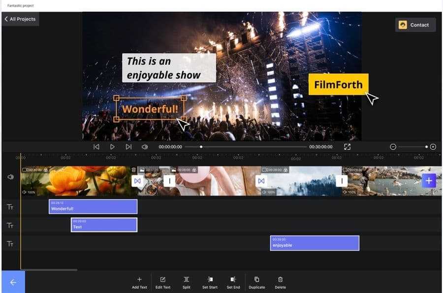 FilmForth: impresionante editor de vídeo gratuito para Windows 10 y 11