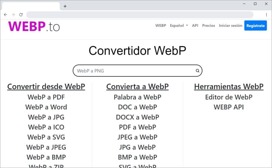 Convertir imágenes WebP a otros formatos en línea y de forma gratuita