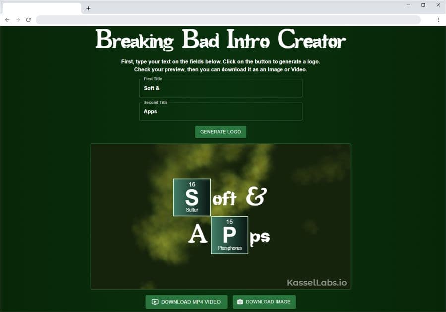 Breaking Bad Intro Creator: creador de logotipos al estilo Breaking Bad