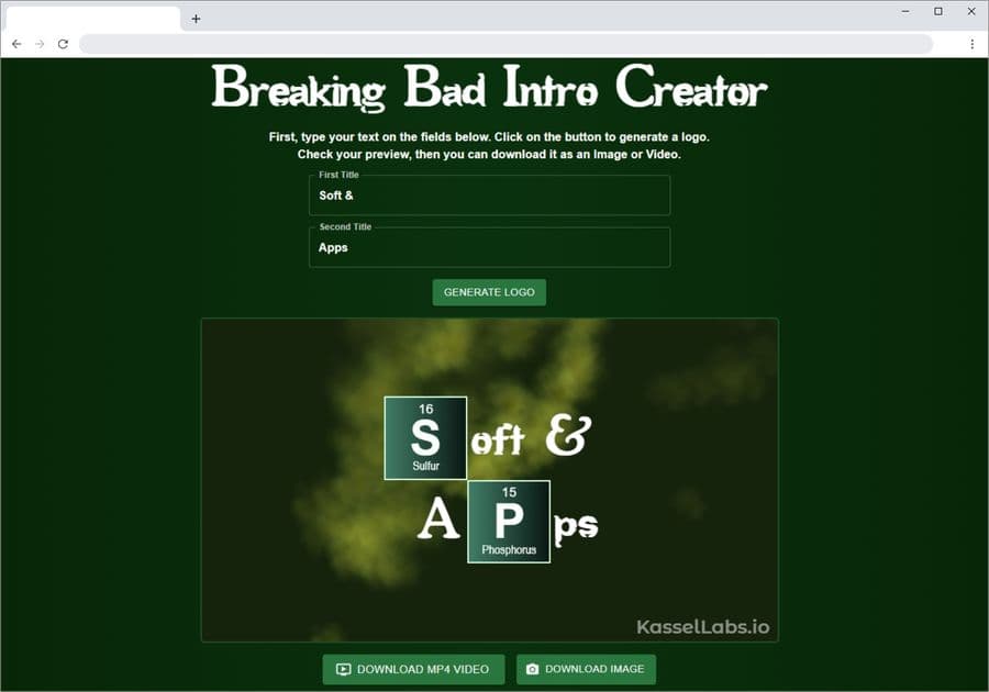 Breaking Bad Intro Creator