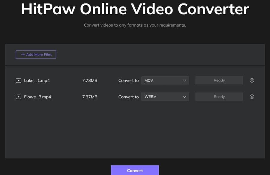 HitPaw Online Video Converter: convertir vídeos a otros formatos gratis