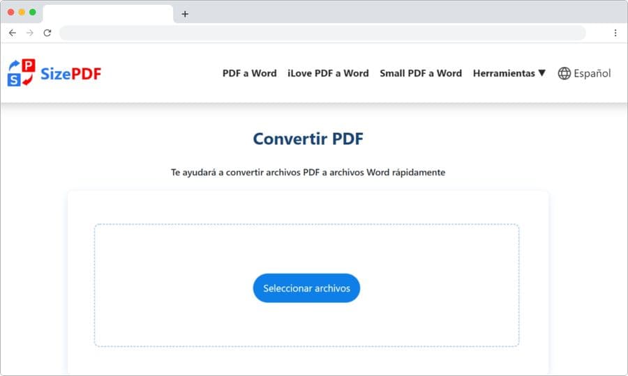 SizePDF: herramientas en línea y gratuitas para convertir PDF