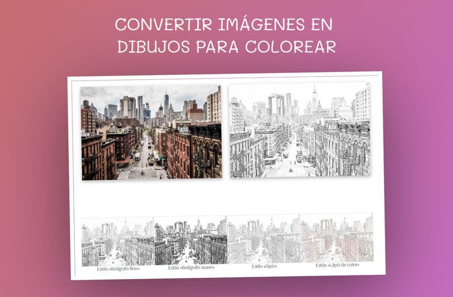 Convertir imágenes en dibujos para colorear