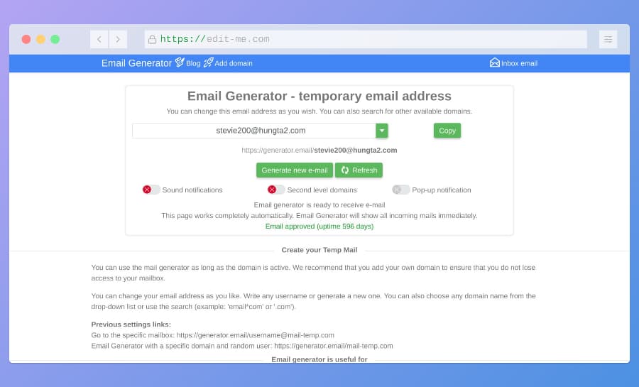 techo Disfraces Peligro Email Generator: crea tu correo temporal para protegerte del spam