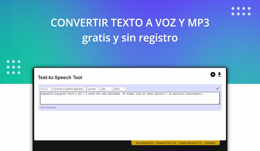 leninismo líder Fecha roja TTS Tool: convertir texto a voz y a MP3 en línea y gratis