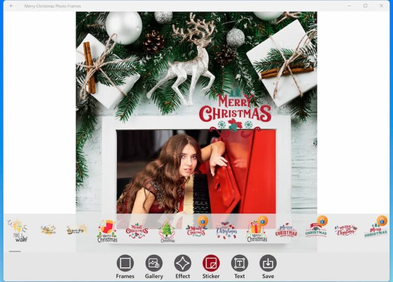 Merry Christmas Photo Frames decorar fotos de Navidad en Windows