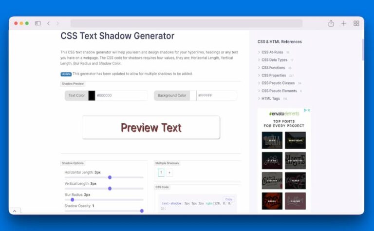 CSS Text Shadow Generator: generar sombras de texto en CSS
