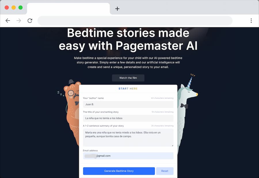 Create bedtime stories for kids free using AI
