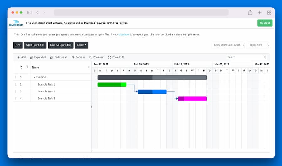 Online Gantt: herramienta gratuita para crear Diagramas de Gantt