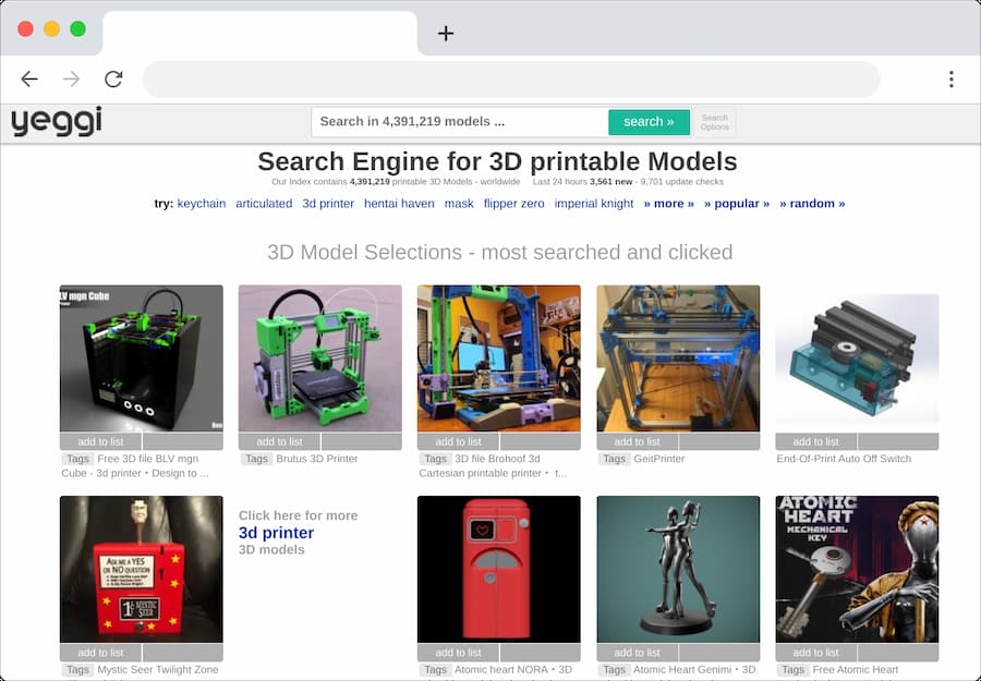 Buscador de modelos 3D para imprimir