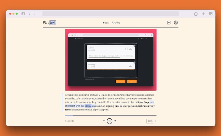 Escucha artículos web como audiolibros con Playtext