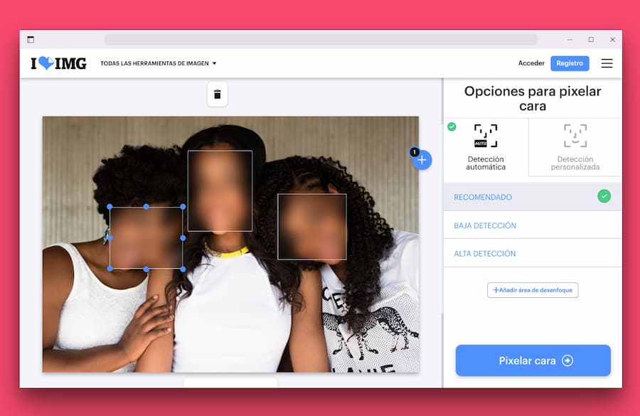 Pixelar caras en fotos gratis
