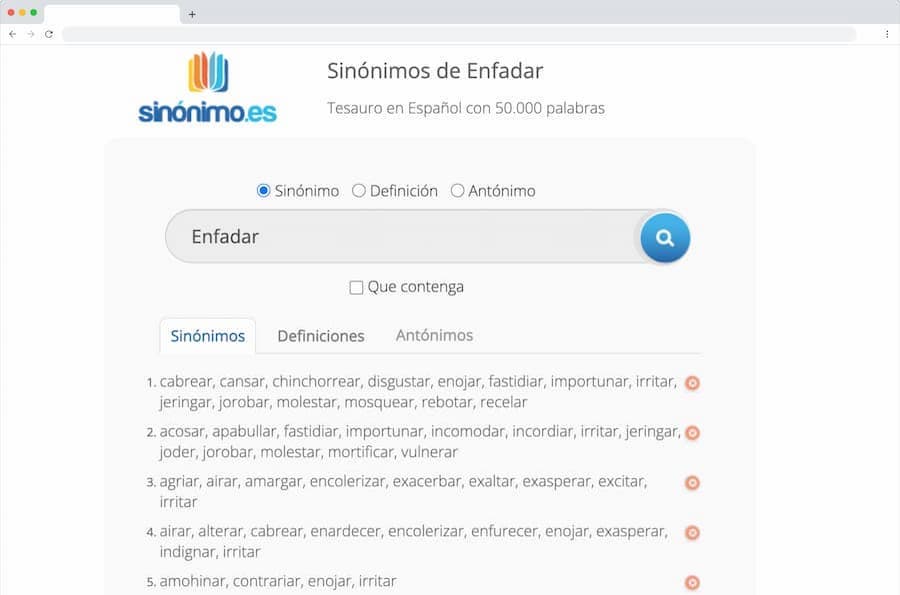 Diccionarios de sino?nimos en espan?ol