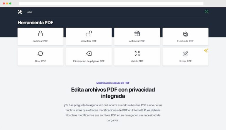 Recurso web para trabajar con PDF de forma gratuita y privada