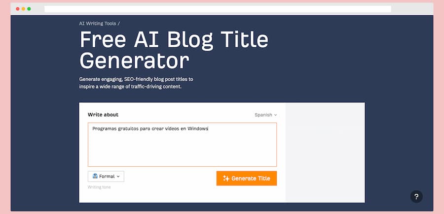 Generador de ti?tulos de blog gratuito