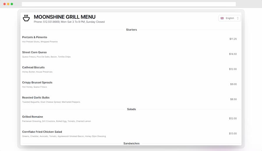 Open QR Menu