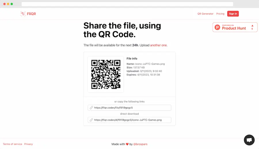 FliQR: compartir archivos fácilmente con códigos QR FliQR: compartir archivos fácilmente con códigos QR