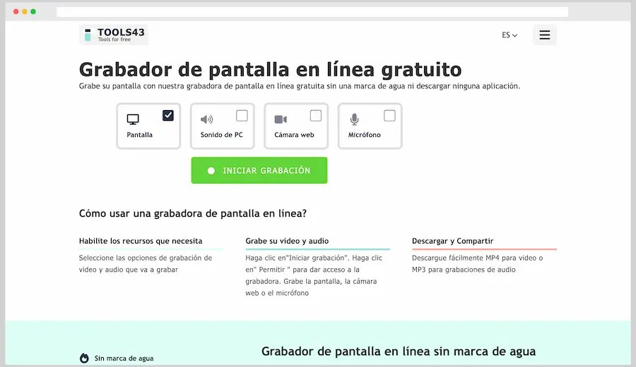 Grabar la pantalla sin usar programas y gratis