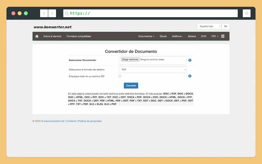 Convertidor de documentos gratuito