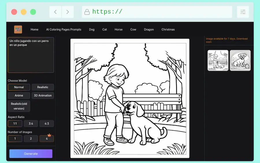 AI Coloring Pages Generator