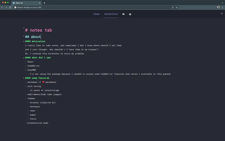 Notes Tab