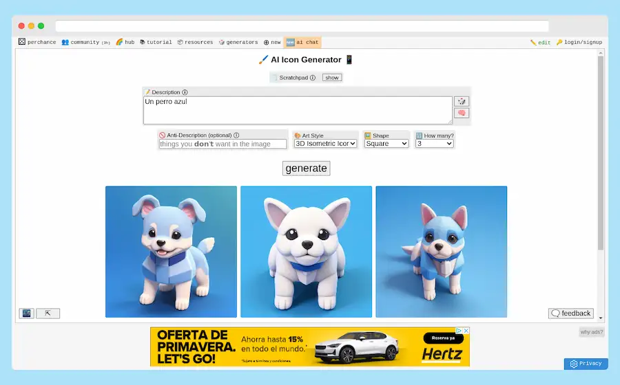 Generador de iconos con IA