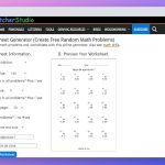Math Worksheet Generator